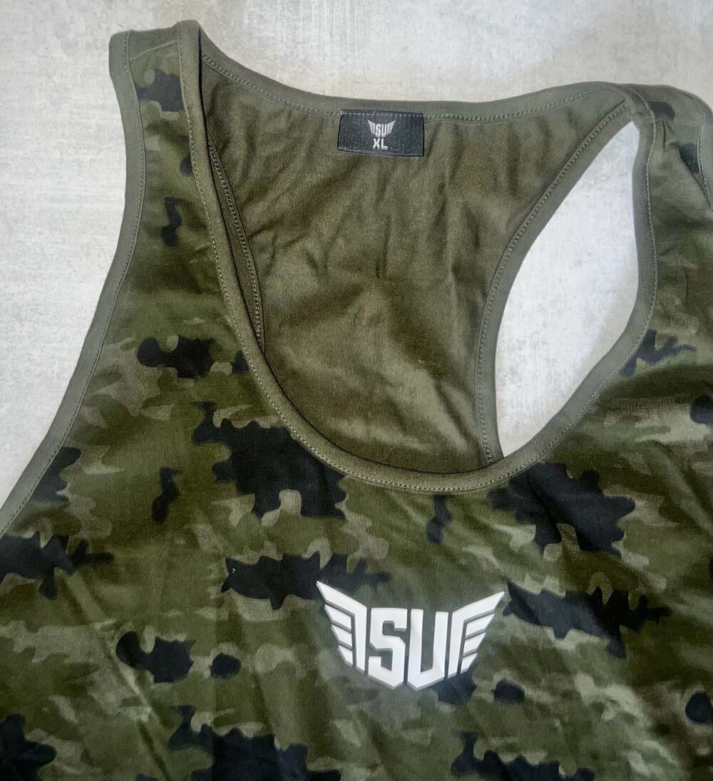 Size Up Apparel Camouflage Green Black Tank Top XL - Picture 2 of 2